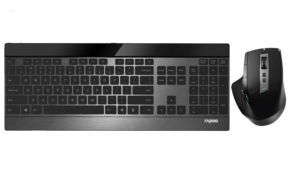 RAPOO 9900M Multi-mode Wireless Ultra-slim Keyboard & Mouse - Bluetooth 4.0, 2.4G Multi-Mode Switch, Ultra-Slim Keys, Adjustable DPI Rapoo