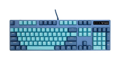 RAPOO V500 Pro Backlit Mechanical Gaming Keyboard - Spill Resistant, Metal Cover, Ideal for Entry Level Gamers--Cyan Blue Rapoo