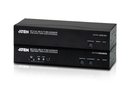 Aten USB Dual VGA Cat 5 KVM Extender (1600 x 1200@150m);1920 x 1200 @ 60Hz (30 m), RS-232, Audio (LS) Aten