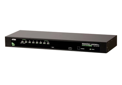 Aten Rackmount KVM Switch 8 Port VGA PS/2-USB, 1x Custom KVM Cable Included, Selection Via Front & USD Menu, Broadcast Mode Aten