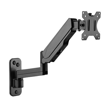 Brateck Single Screen Wall Mounted Articulating  Gas Spring Monitor Arm 17'-32',Weight Capacity (per screen) 8kg; Brateck