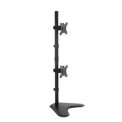 Brateck Dual Free Standing Screens Economical Double Joint Articulating Steel Monitor Stand Fit Most 13'-32'Monitors Up to 8kg per screenVESA 100x100 Brateck