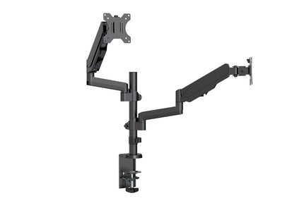 Brateck Dual Monitor Full Extension Gas Spring Dual Monitor Arm (independent Arms) Fit Most 17'-32' Monitors Up to 8kg per screen VESA 75x75/100x100 Brateck