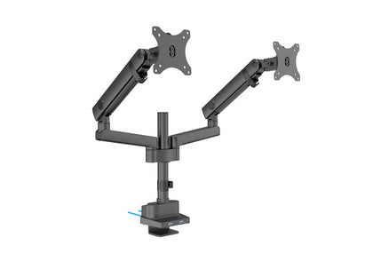Brateck Dual Monitor Aluminium Slim Pole-Mounted Spring-Assisted Monitor Arm With USB Fit Most 17'-32' Monitors Up to 8kg per screen 75x75/100x100(LS) Brateck
