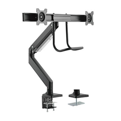 Brateck Dual Monitors Aluminum Heavy-Duty Gas Spring Monitor Arm with Handle Fit Most 17‘-32’ Monitors Up to 8kg per screen VESA 75x75/100x100 Brateck