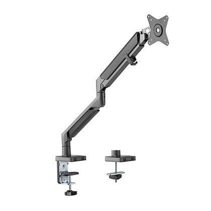 Brateck Single Monitor EPIC Gas Spring Aluminum Monitor Arm Fit Most 17'-32' Monitors, Up to 9kg per screen VESA 75x75/100x100 Space Grey Brateck