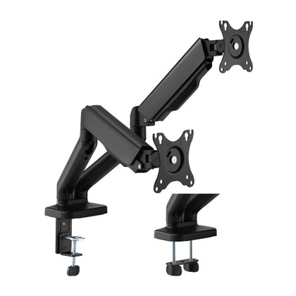 Brateck Cost-Effective Spring-Assisted Dual Monitor Arm Fit Most 17'-32' Monitor Up to 9KG VESA 75x75,100x100(Black)