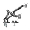 Brateck Dual Monitor Premium Slim Aluminum Spring-Assisted Monitor Arm Fix Most 17'-32' Monitor Up to 9kg per screen VESA 75x75/100x100 (Space Grey) Brateck