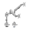 Brateck Dual Monitor Pole-Mounted Thin Gas Spring Monitor Arm Fit Most 17'-32' Monitors, Up to 9kg per screen VESA 75x75/100x100  Matte Grey Brateck