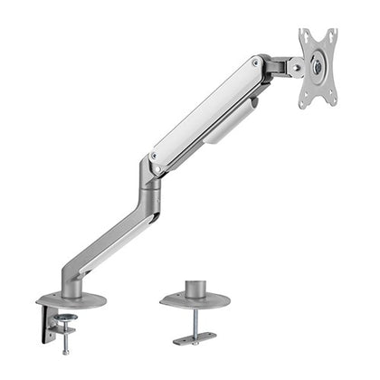 Brateck Single Monitor Economical Spring-Assisted Monitor Arm Fit Most 17'-32' Monitors, Up to 9kg per screen VESA 75x75/100x100 Matte Grey Brateck
