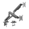 Brateck Dual Monitor Economical Spring-Assisted Monitor Arm Fit Most 17'-32' Monitors, Up to 9kg per screen VESA 75x75/100x100 Space Grey Brateck