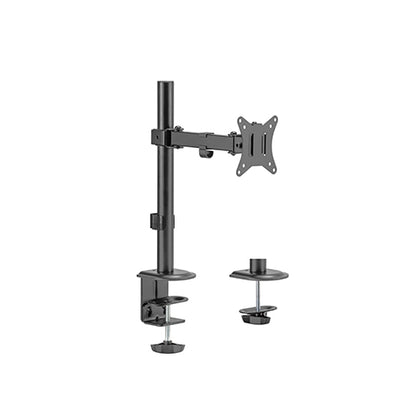Brateck Single-Monitor Steel Articulating Monitor Mount Fit Most 17'-32' Monitor Up to 9KG VESA 75x75,100x100 (Black) (LS)