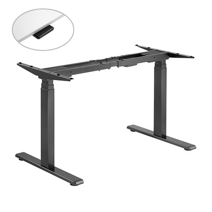 Brateck Contemporary 3-Stage Dual-Motor Sit-Stand Desk (Standard) 1000~1700x650x620~1280mm - Black -(LS) Brateck