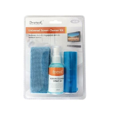 Brateck 3-In-1 Screen Cleaner Kit 1 x 60ml Screen Cleaner + 1 x 200x200mm Pearl Cloth + 1 x Soft Brush(LS) Brateck