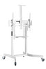 Brateck Deluxe Motorized Large TV Cart with Tilt, Equipment Shelf and Camera Mount Fit 55'-100' Up to 120Kg - White Brateck