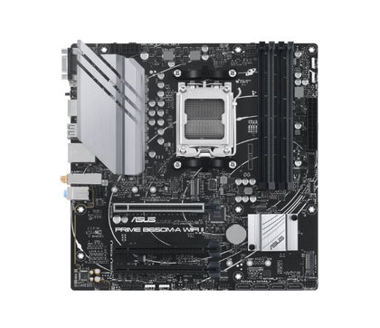 ASUS AMD B650M PRIME B650M-A WIFI II (AM5)  Micro-ATX motherboard, 4xDDR5 192GB, 1 x PCIe 4.0 x16 slot, 2 x M.2 slots, 4 x SATA, Wi-Fi 6, Realtek 2.5G