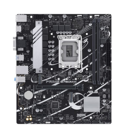 ASUS B760M PRIME B760M-K LGA1700  mATX Motherboard 96GB, 2 x DDR5, 1 x PCIe 4.0 x16 slot, 2 x M.2 slots, 4 x SATA ,2.5Gb Ethernet