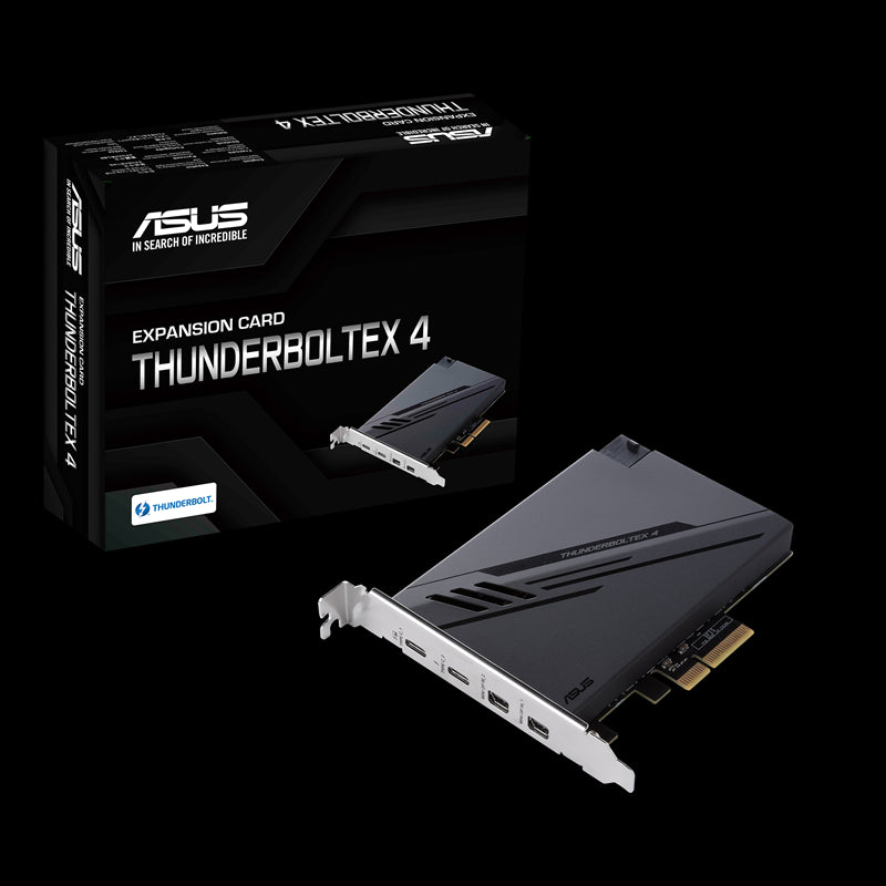 ASUS THUNDERBOLTEX 4 Expansion Card, Dual Thunderbolt, 40 Gbps Bi-Directional, 4xUSB-C, 1xDP, 4xPCIE3.0 ASUS
