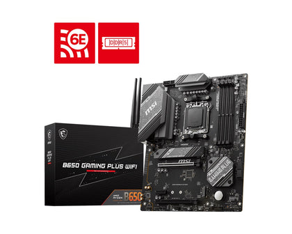 MSI MPG B650 GAMING PLUS WIFI AMD AM5 ATX Motherboard, 4x DDR5 ~192GB, 2x PCI-E x16, 1x PCI-E x1, 2x M.2, 4x SATA, 7x USB 3.2, 1x USB-C
