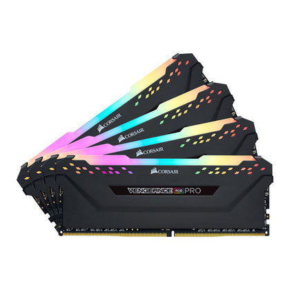Corsair Vengeance RGB PRO 128GB (4x32GB) DDR4 3200MHz C18 1.35V 288Pin DIMM XMP 2.0 Anodized Aluminum Desktop Gaming Memory