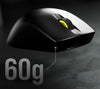 Corsair M75 Air Slipstrem Wireless up to 34hrs and 100hrs with BT. 60g,  26,000 DPI Optical Sensor, iCUE Software.  Gaming Mouse Black