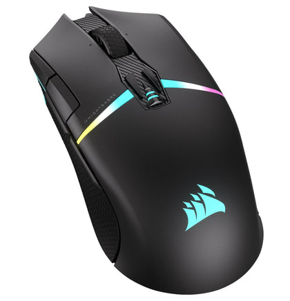 CORSAIR Night Sabre WIRELESS Slipstream 26K DPI, QuickStrike Button. up to 100hrs Battery and Fast Recharge. Black RGB Gaming Mice