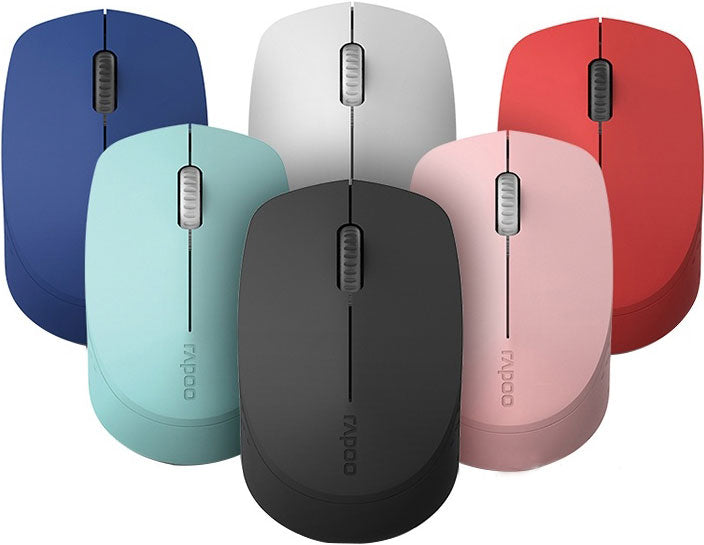 RAPOO M100 2.4GHz & Bluetooth 3 / 4 Quiet Click Wireless Mouse Blue -  1300dpi Connects up to 3 Devices, 9 months Battery Life Rapoo