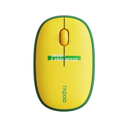 RAPOO Multi-mode wireless Mouse  Bluetooth 3.0, 4.0 and 2.4G Fashionable and portable, removable cover Silent switche 1300 DPI Brazil - world cup Rapoo
