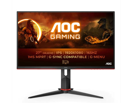 AOC 27' IPS, FHD, Adaptive Sync,1ms, 165Hz , 1A2H1DP, Borderless, Height Adjustable Stand, VESA 100X100mm AOC