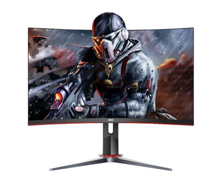 AOC 27' Curved 0.5ms 240Hz FHD 1920 x 1080, 1500R, FreeSync, HDR Mode, Ultra Narrow Border  Gaming Monitor w/HAS - DP/HDMI, VESA100 (LS)