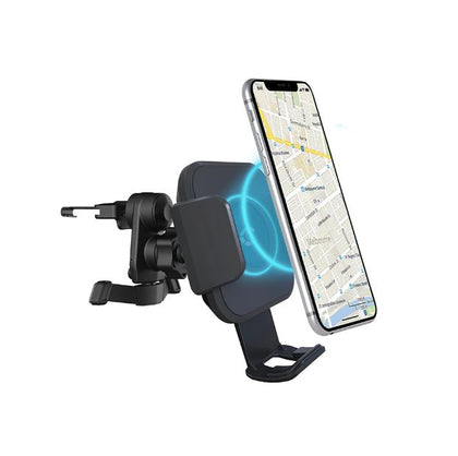 Cygnett Race Wireless 10W Smartphone Car Charger Vent Mount - Black (CY3957WLCCH), Qi Compatible, Power adaptor & cable (1.5M USB-C to USB-A) included Cygnett