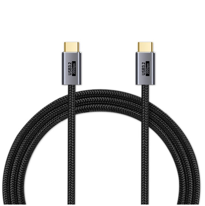 Pisen Braided USB-C to USB-C (3.2 Gen2) Cable (1M) - Black, 5A/100W PD, 20Gbps Data Transfer Speed,8K@60Hz Video,Best for Laptop & other USB-C devices