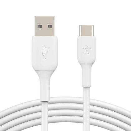 Belkin BoostCharge USB-C to USB-A Cable (1m/3.3ft) - White (CAB001bt1MWH),480Mbps,8K+ bend,Samsung Galaxy,iPad,MacBook,Google,OPPO,Nokia,2YR