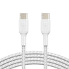 Belkin BoostCharge Braided USB-C to USB-C Cable(1m/3.3ft) -White(CAB004bt1MWH),60W Fast Charge,480Mbps Data Transfer,Tested to withstand 10,000+ bends Belkin