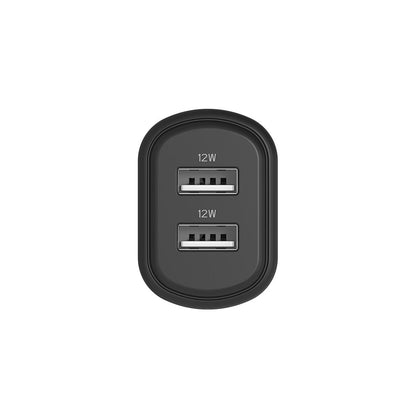 Cygnett PowerPlus 12W USB-A Dual Port Wall Charger - Black (CY3672PDWLCH), 2xUSB-A(12W), Small, Lightweight and Travel Ready, Compact Wall Charger Cygnett