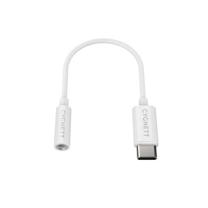 Cygnett Essentials USB-C Audio Adapter - White (CY2867PCCPD), Works With USB-C Phone/Tablet, Connect your 3.5mm headphones to your USB-C device Cygnett