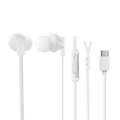 Cygnett Essentials USB-C Earphones - White (CY2868HEUSB), Cable length (1.1M), Built-in Microphone for Phone Calls, Control at Your Fingertips Cygnett