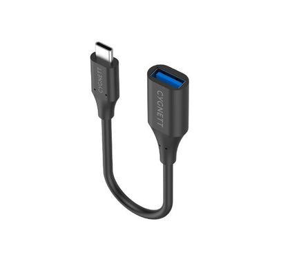 Cygnett Essentials USB-C Male To USB-A Female 10CM Cable Adapter - Black(CY3313PCUSA),5GBPS Fast Data Transfer, Compact Design Male to Female Adapter Cygnett