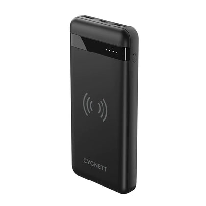 Cygnett ChargeUp Swift 10K mAh Wireless Power Bank - Black (CY4432PBCHE)