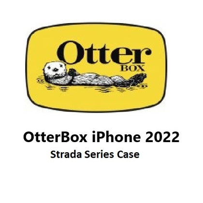 OtterBox Apple iPhone 14 Plus Strada Series Case - Shadow (Black) (77-88557), 3X Military Standard Drop Protection, Leather Folio Cover, Card Holder Otterbox