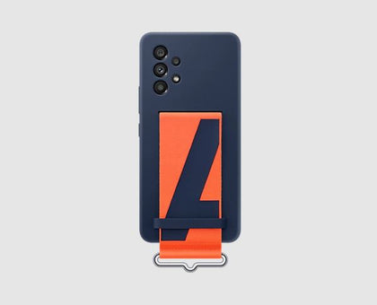Samsung Galaxy A53 5G (6.5') Silicone Cover with Strap - Navy (EF-GA536TNEGWW), Strap to Keep Phone Securely on Your Hand, Soft Grip, Handheld Style