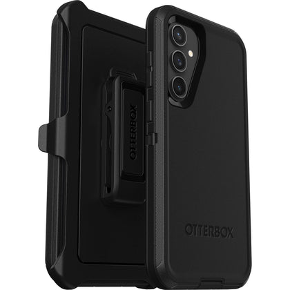 OtterBox Defender Samsung Galaxy S23 FE (6.4') Case Black - (77-94283), DROP+ 4X Military Standard, Multi-Layer, Included Holster, Raised Edges,Rugged