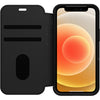 OtterBox Apple iPhone 12 Mini Strada Series Case - Black (77-65371), 3X Military Standard Drop Protection, Leather Folio Cover, Card Holder,Soft Touch Otterbox