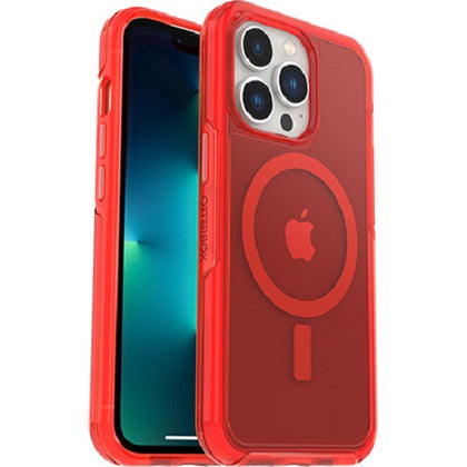 OtterBox Apple iPhone 13 Pro Symmetry Series+ Clear Antimicrobial Case for MagSafe - In The Red (77-83642), 3X Military Standard Drop Protection Otterbox