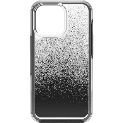 OtterBox Apple iPhone 13 Pro Symmetry Series Clear Antimicrobial Case - Ombre Spray (Clear/Black) (77-83492), Raised edges protect screen and camera freeshipping - Goodmayes Online