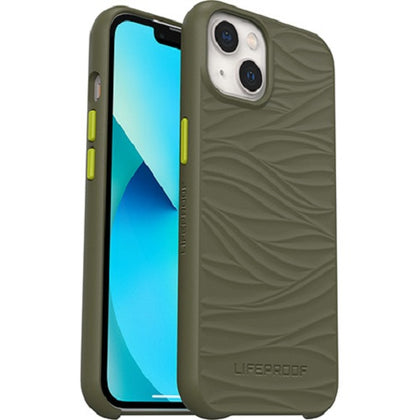 LifeProof WAKE Case for Apple iPhone 13 - Gambit Green (Olive/Lime) (77-83564), DropProof from 2M, Mellow Wave Pattern, Ultra-thin, One-Piece Design Otterbox