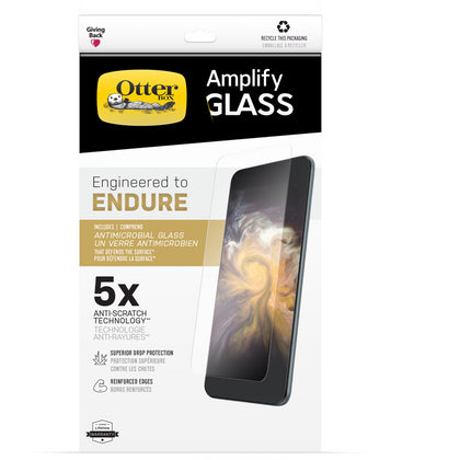 OtterBox Apple iPhone 13 Mini Amplify Glass Antimicrobial Screen Protector - Clear (77-85917), 5X Anti-Scratch Defense, 100% Case Compatibility Otterbox