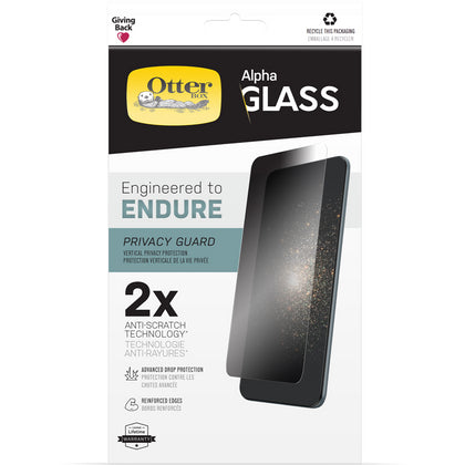 OtterBox Apple iPhone 14 Plus / iPhone 13 Pro Max Alpha Glass Privacy Screen Protector - Privacy (77-85972), 2X Anti-Scratch defense, Reinforced Edges Otterbox