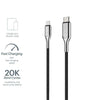 Cygnett Armoured Lightning to USB-C Cable (1M) - Black (CY2799PCCCL), Fast charge your iPhone (30W), MFi certified, Certified for 20,000 bend cycles Cygnett