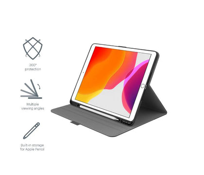 Cygnett TekView Slimline Apple iPad 10.2' Case With Apple Pencil Holder - Grey/Black (CY3049TEKVI), 360° Protection, Stand w/multiple viewing angles Cygnett